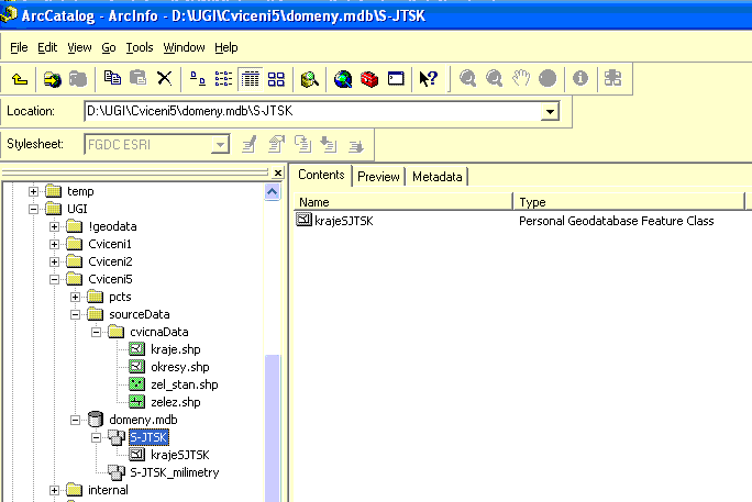 Feature dataset S-JTSK nyní již obsahuje feature class krajeSJTSK