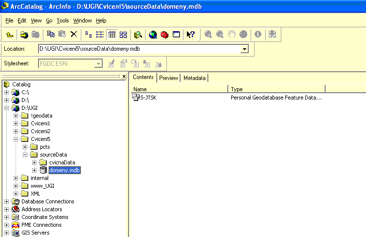 personal geodatabase domeny.mdb